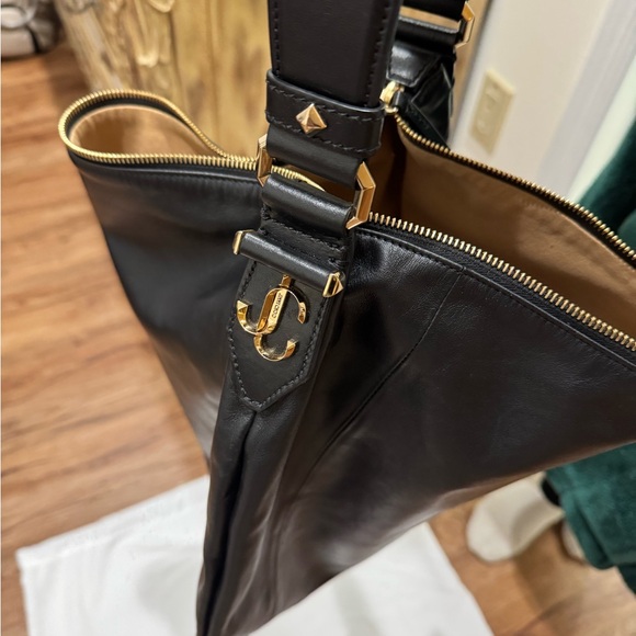 Jimmy Choo Sleek Black Leather Hobo - Picture 10 of 12